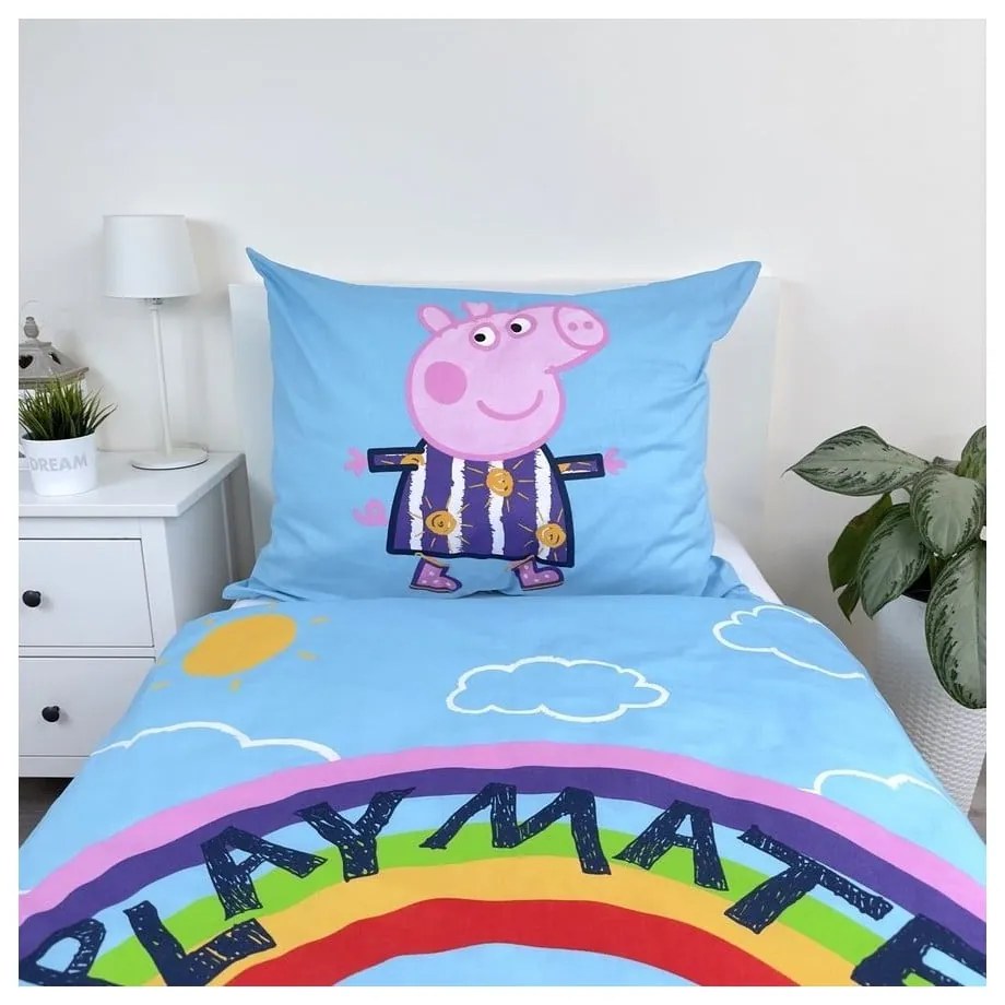 Bavlnené detské obliečky so svietiacim efektom na jednolôžko 140x200 cm Peppa Pig – Jerry Fabrics