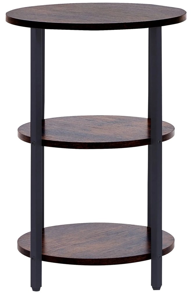 Odkladací stolík tmavé drevo/čierna TOLAR Beliani