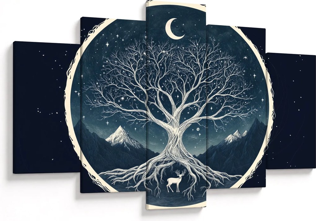 Obraz – Magický strom s jeleňom II. (150x105 cm)