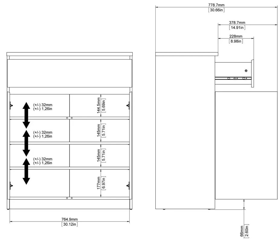 Komoda v dekore duba v prírodnej farbe 80x100x40 cm Naia – Tvilum