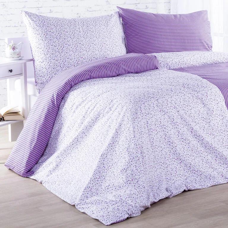 Bavlnené posteľné obliečky ŽANETA fialové predĺžená dĺžka