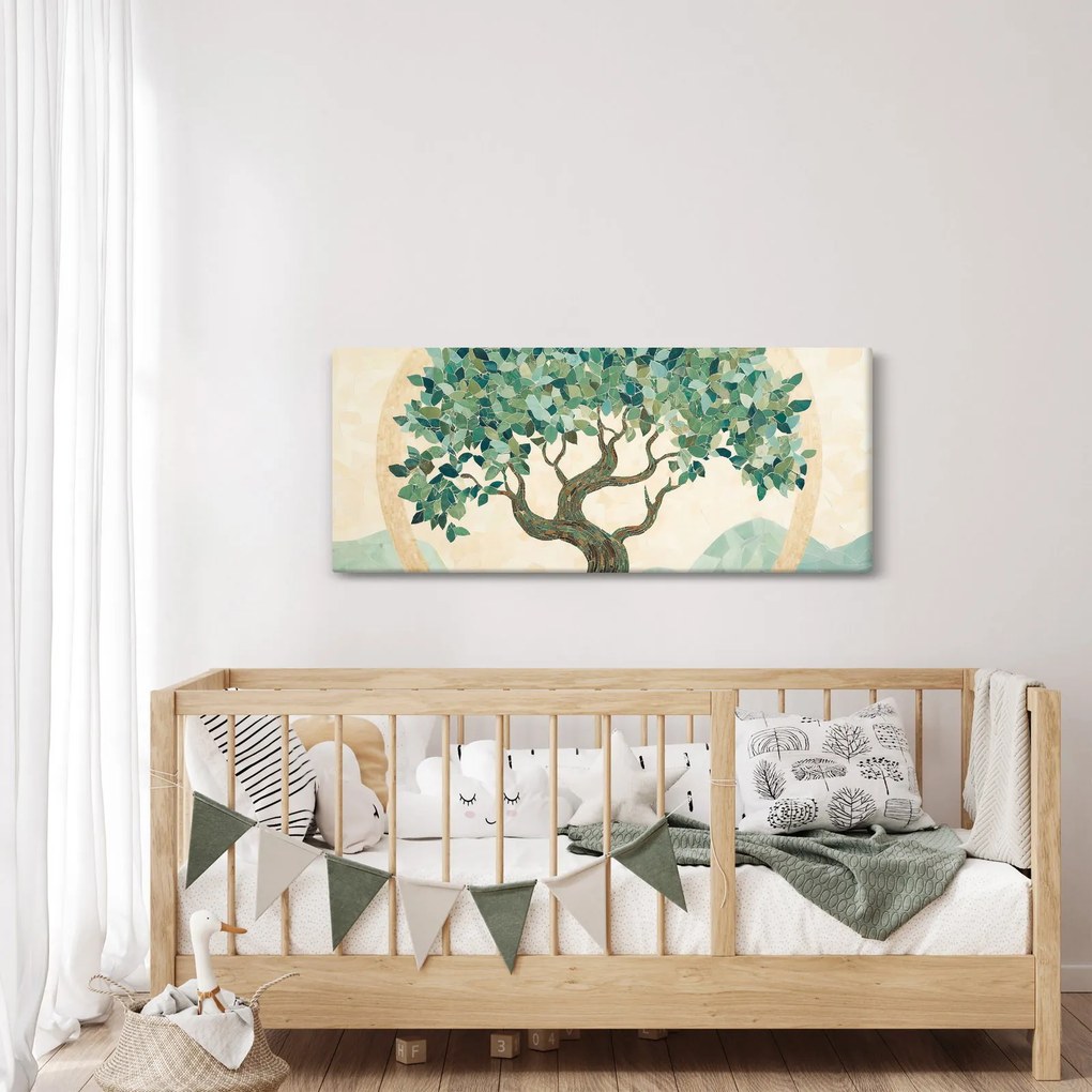 Obraz – Elegantná mozaika so stromom (120x50 cm)