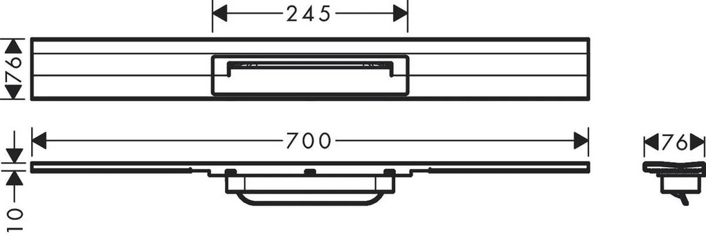 Hansgrohe RainDrain Flex, vrchná sada sprchového žľabu 700, skracovateľný, pre inštaláciu ku stene, kartáčovaný bronz, HAN-56050140