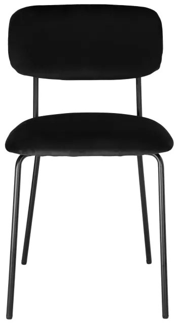 Jedálenská stolička LOUIS zamatová, čierna