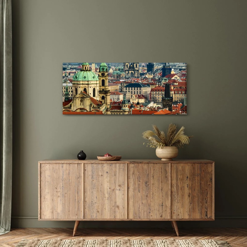 Obraz - Panorama Prahy (120x50 cm)