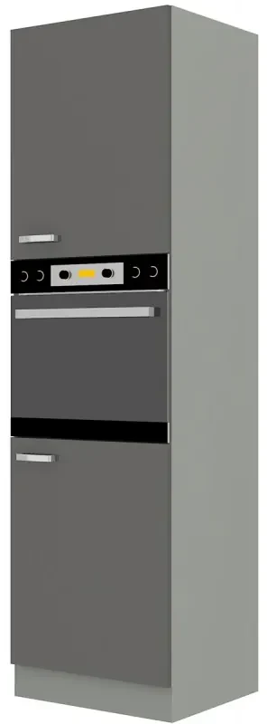 Potravinová kuchynská skrinka na rúru Gonir 60 DP 210 2F (sivá + sivá). Vlastná spoľahlivá doprava až k Vám domov. 1032719