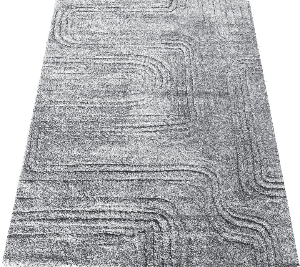 DY Sivý koberec s geometrickým vzorom Serenity 01 Rozmer: 160x230 cm