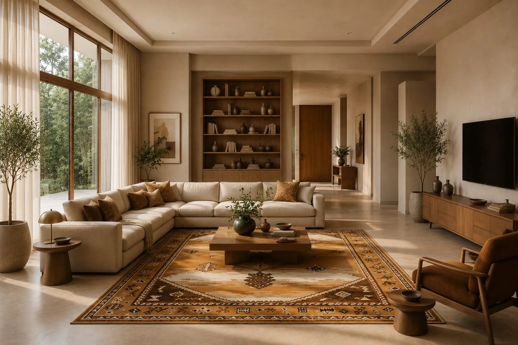 Alfa Carpets, Kusový koberec TEHERAN T-375 beige, 120x170, béžová, chodba / predsieň