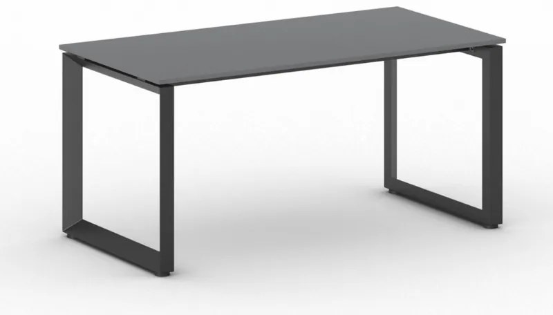 Kancelársky stôl PRIMO INSPIRE, 160x80 cm, čierna podnož, grafit