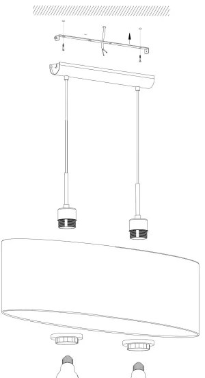 Eglo 99044 - Luster na lanku MASERLO 2xE27/40W/230V