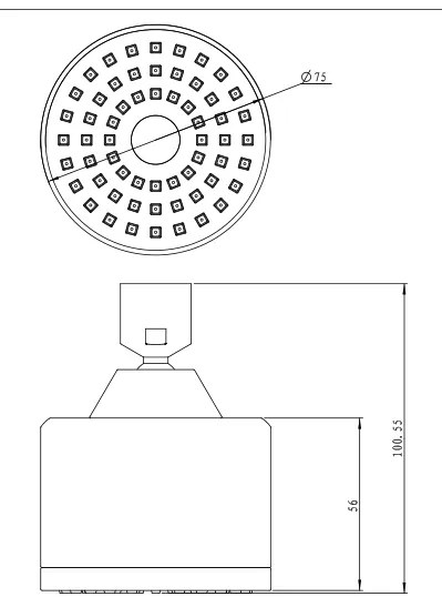 Novaservis - Pevná sprcha priemer 75 mm chróm, RUP/141,0