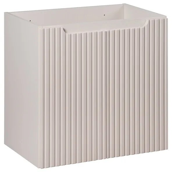 Závesná skrinka Nova Cashmere s doskou a umývadlami 140 cm kašmír/dub evoke