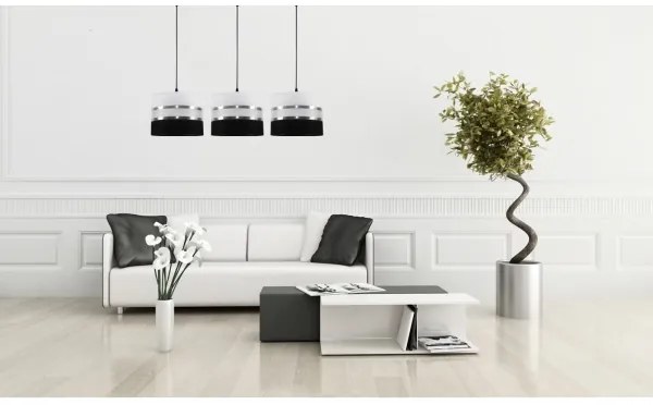 Luster na lanku CORAL 3xE27/60W/230V čiernobiela