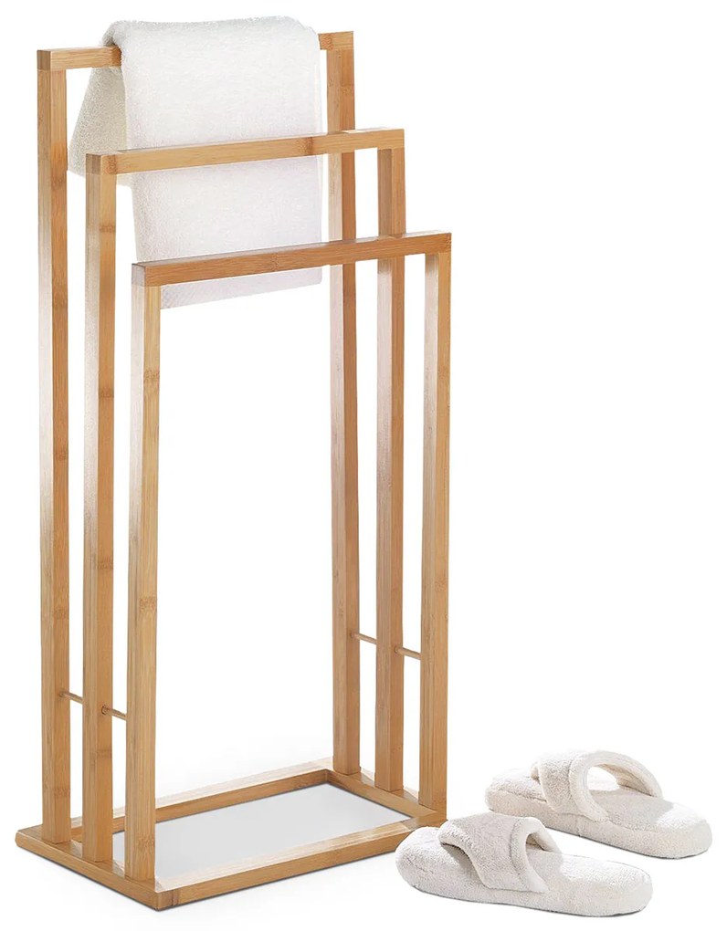 Bambusový stojan na uteráky Autronic DR-039, 3 ramená, 82 cm