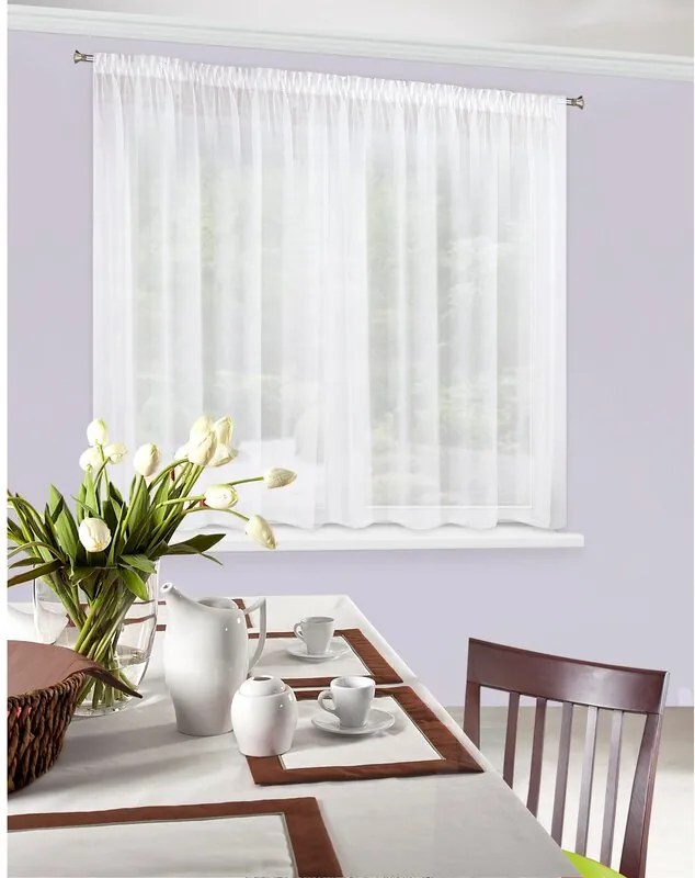 ZÁCLONA LUCY NA PÁSKE 350X150 CM BIELA