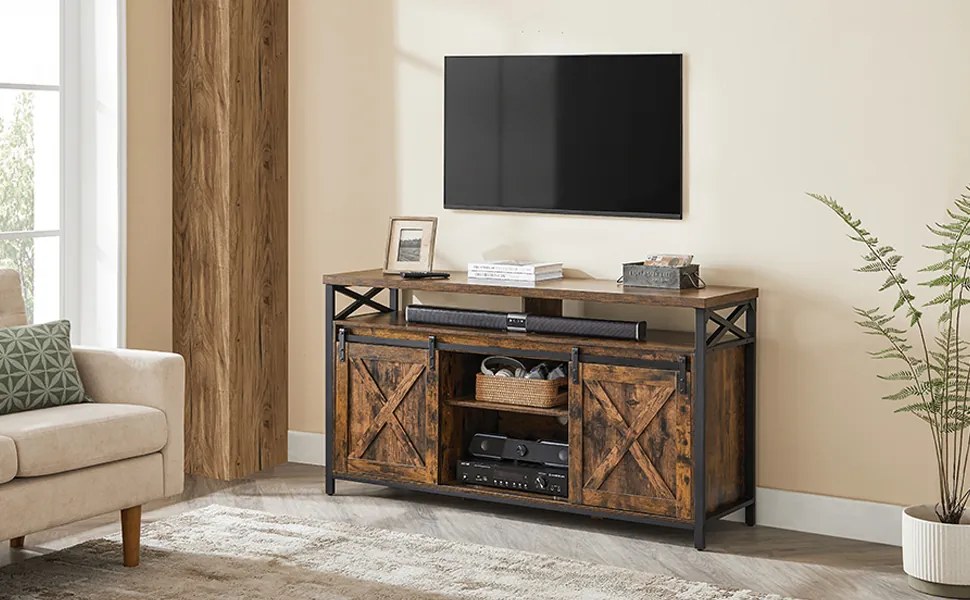 TV stolík Houseland Levit hnedý/čierny