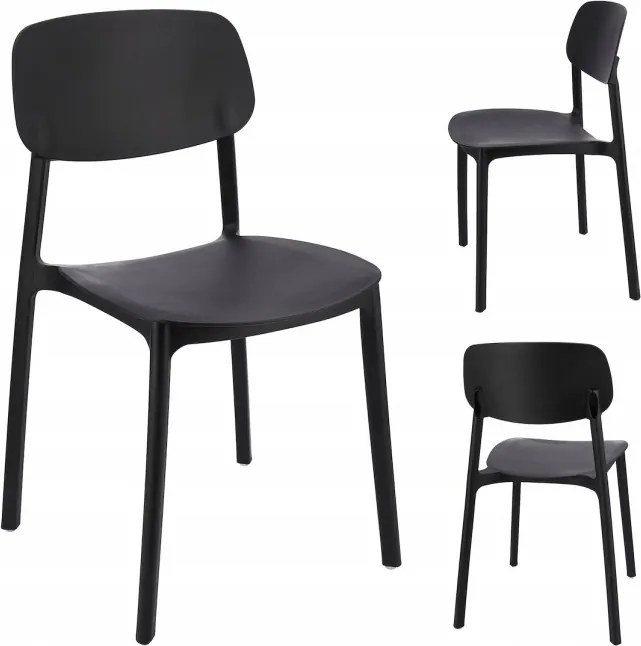 Plastová stolička LARA čierna