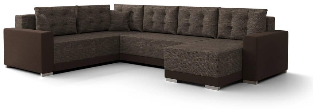 Rohová sedačka v tvare U Odyssey 3 (hnedá) (L). Akcia -20%. Vlastná spoľahlivá doprava až k Vám domov. 1057343