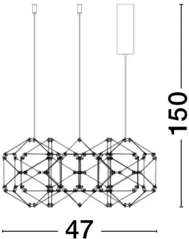 LED luster Nebula 49 zlatá