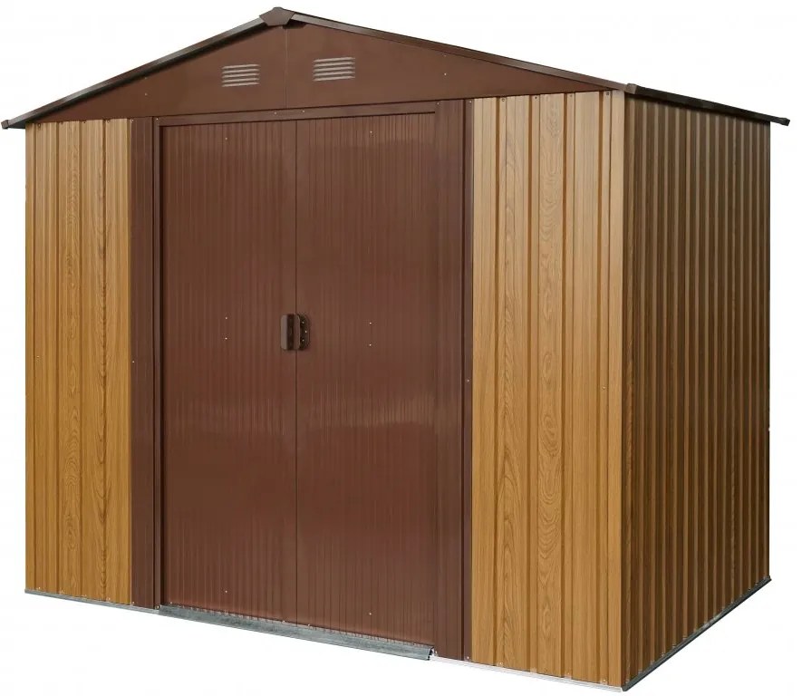 Záhradný domček BestBerg ZDB-4D / 4,1 m² / 236 x 174 x 206 cm / červené drevo / hnedá