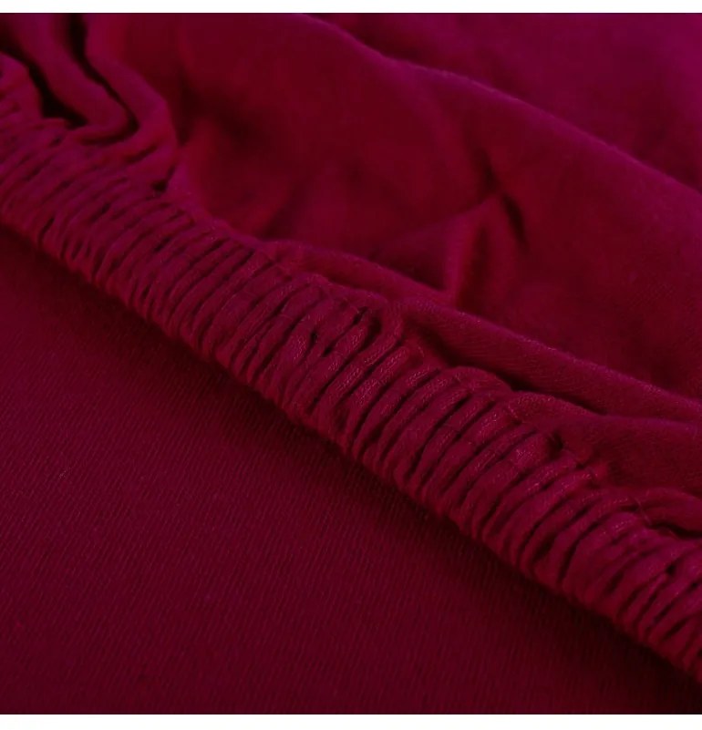 Plachta posteľná bordová jersey EMI, Plachta predĺžená 90 (100)x220