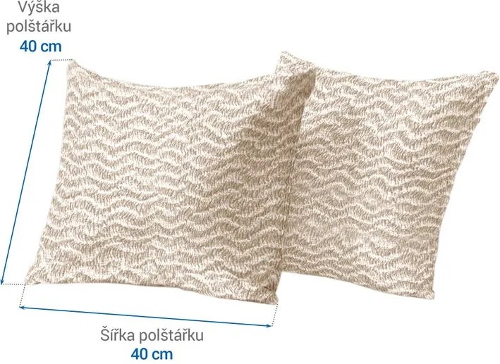 Bielastické poťahy CRISTINA smotanová obliečky na vankúšiky 2 ks (40 x 40 cm)