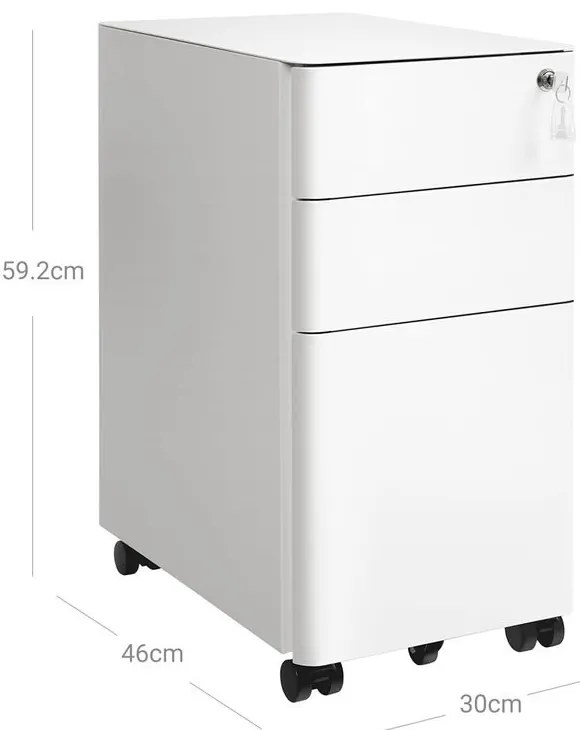 Kancelárska skrinka SONGMICS s kolieskami a zámkom OFC030W01