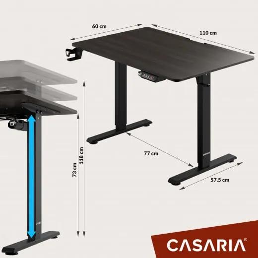 InternetovaZahrada Výškovo nastaviteľný kancelársky stôl hnedý - 110x60x118 cm