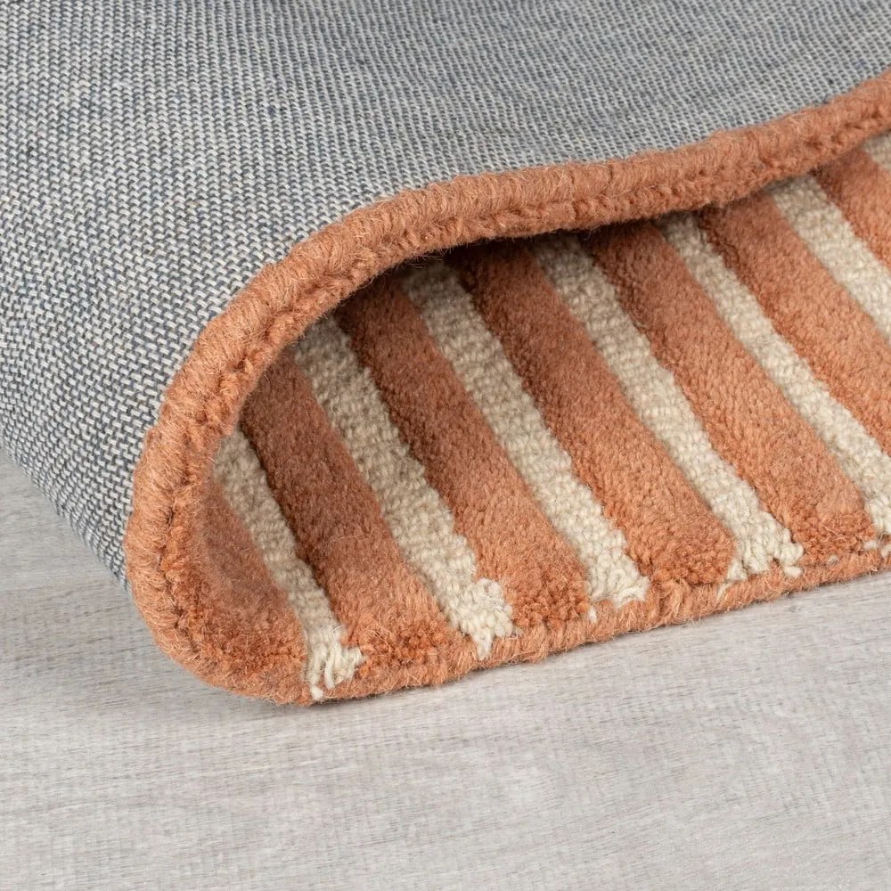 Ručne tkaný vlnený koberec v terakotovej farbe 120x180 cm Lozenge Terracotta – Flair Rugs