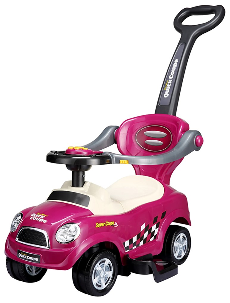 WELLHOX Detské odrážadlo s rukoväťou 3v1 - magenta