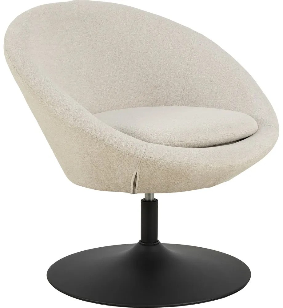 Béžové otočné ženilkové kreslo Center – Actona