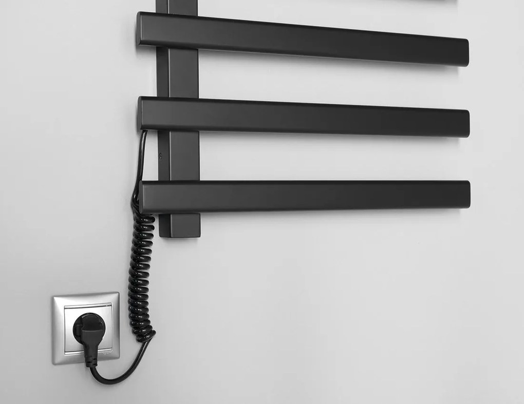 Sapho Sapho, ELCOR elektrický sušiak uterákov 480x920x50 mm, 128 W, čierna mat, EB460