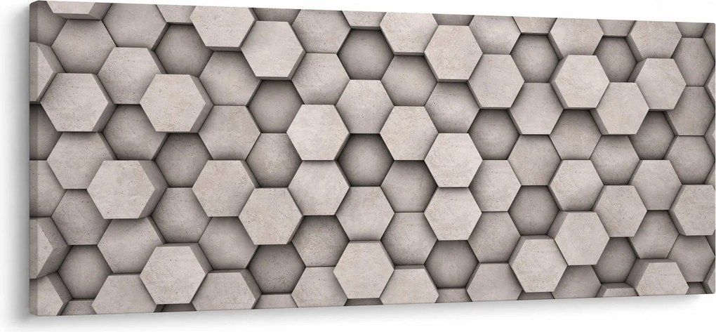 Obraz - Hexagóny v betónovom dizajne (120x50 cm)