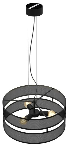 Luster na lanku GLUM 3xE27/60W/230V čierna