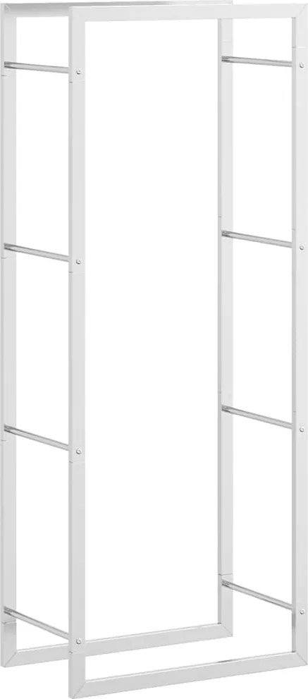 vidaXL Stojan na krbové drevo 50x28x132 cm nehrdzavejúca oceľ