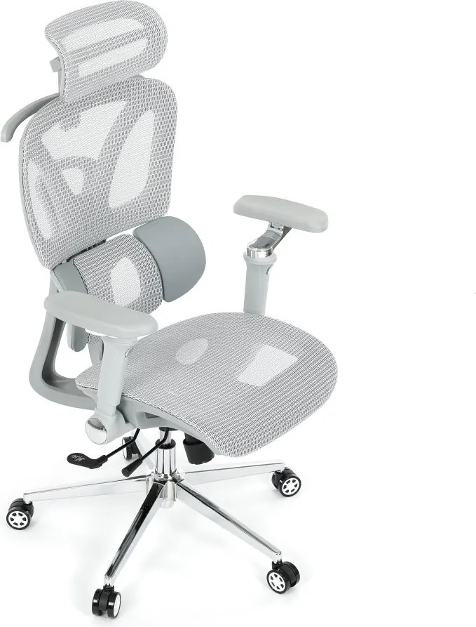 Kancelárska ergonomická stolička PORTE II — sieťovina, sivá