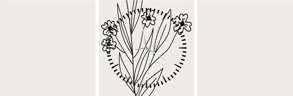 Obraz - Lúčny kvet N⁰1 (s hodinami) (90x30 cm)