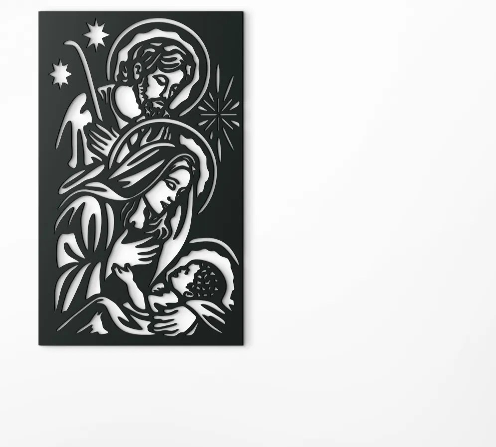 drevko Drevený obraz Betlehem Rozmer obrazu: 44,5 x 27 cm, Farba dekorácie: Čierna