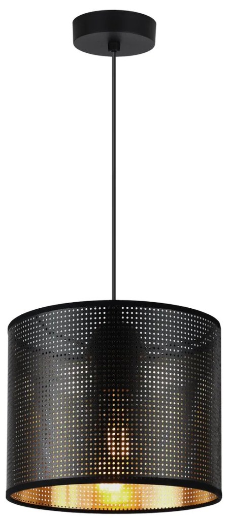 Závesné svietidlo Asti0, 1x čierne PVC tienidlo, (fi 20cm), g, b