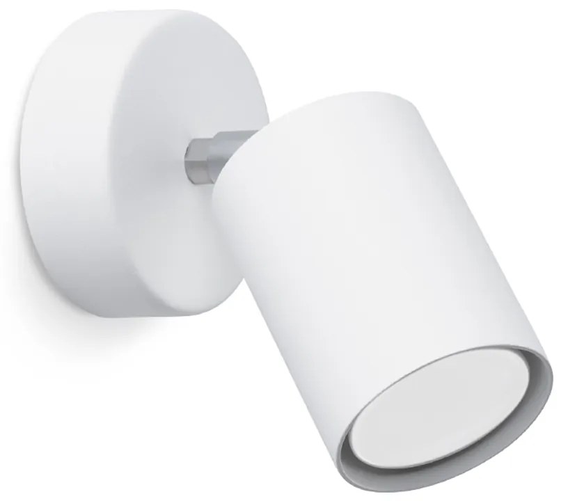 Bodové svietidlo Lemmi, 1x biele kovové tienidlo, (možnosť polohovania)