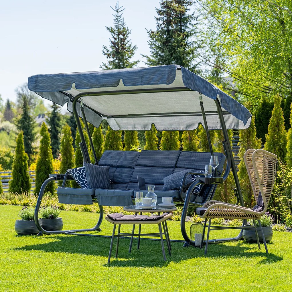 Záhradná hojdačka Igota - antracit / sivá