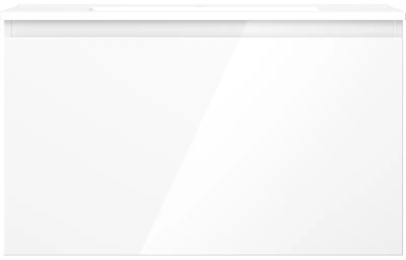 Mexen Orio, kúpeľňová skrinka 80 cm s umývadlom Otis, 1 zásuvka, biela lesklá, 91A10-08047-1-BF00-W18M00