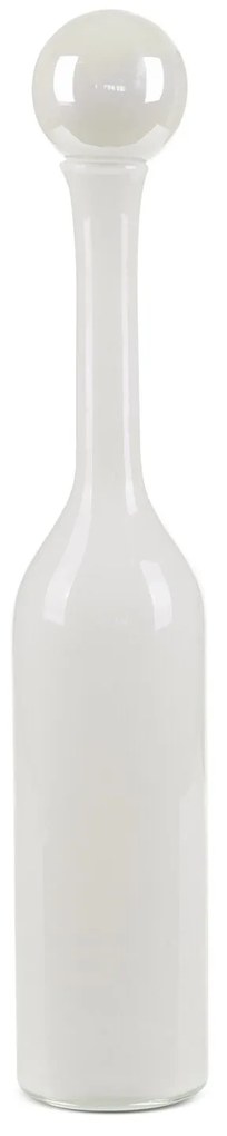 SKLENENÁ VÁZA ISLA (FI) 12X70 CM BIELA