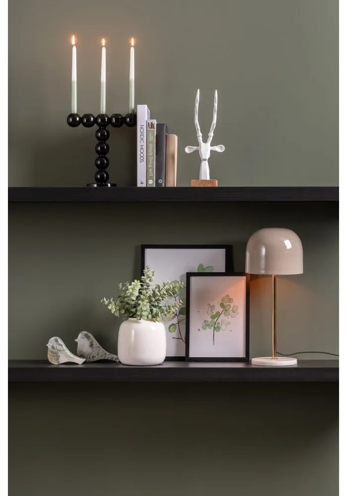 Krémová stolová lampa s kovovým tienidlom (výška 50 cm) Manta – Leitmotiv