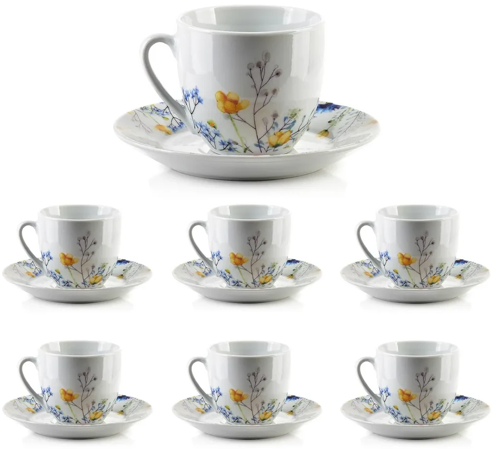 Porcelánová šálka s podšálkou Joy Composition 250 ml sada 6ks