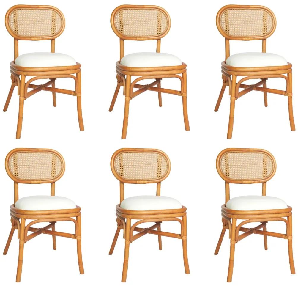 Jedálenské stoličky 6 ks svetlohnedé ľan 3071725