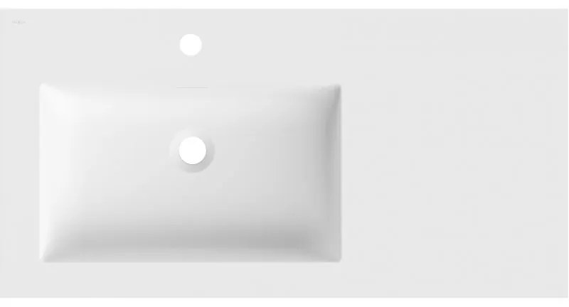 Mexen Otis, umývadlo na zapustenie 91 x 46,5 cm, ľavé, biela matná, 25189001L