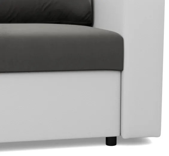 Rohová rozkladacia sedačka LUNA popolová / biela