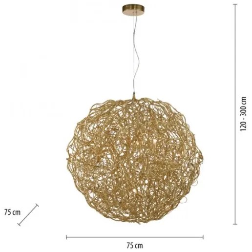 Paul Neuhaus 2019-12 - Luster na lankách SAREA 15xG9/40W/230V zlatý