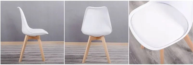Bestent Jedálenská stolička bielo-šedá škandinávsky štýl Basic